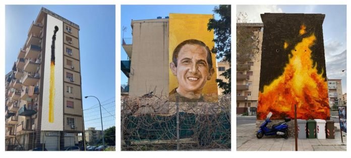 Murales Pino Puglisi installato a Palermo