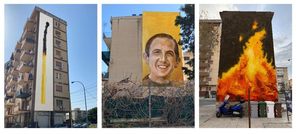 Murales Pino Puglisi installato a Palermo