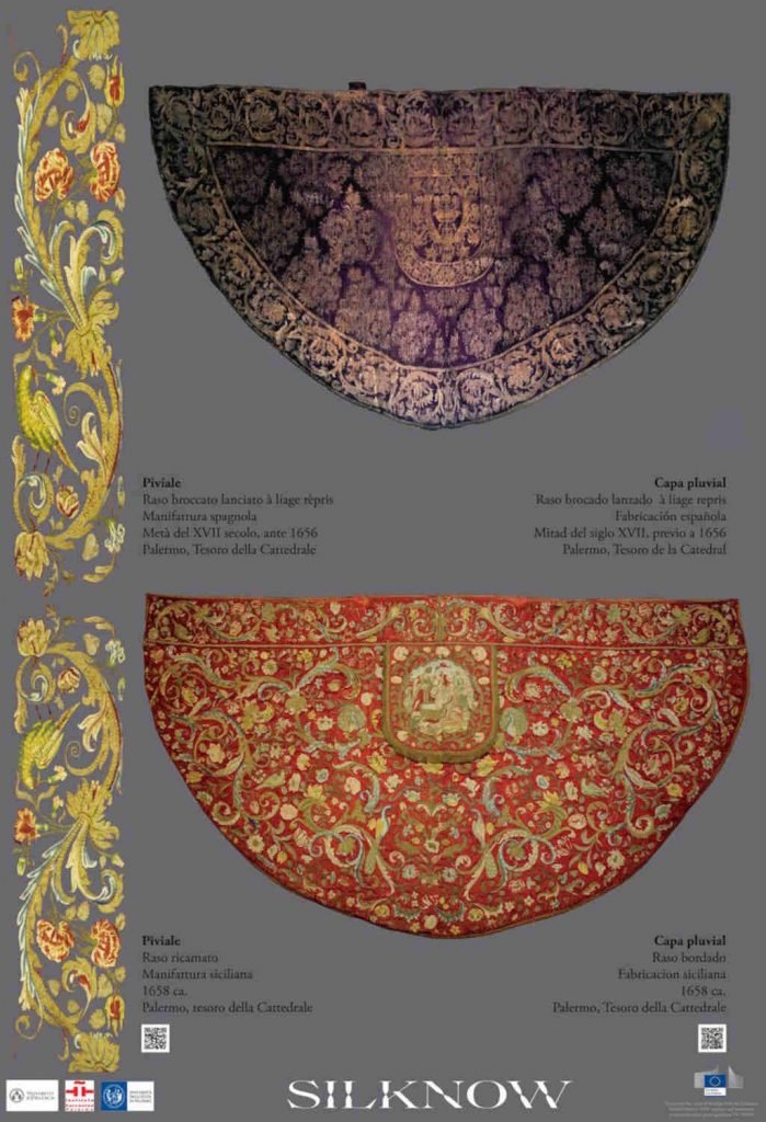 Pannello con Piviale di Santa Ninfa in mostra