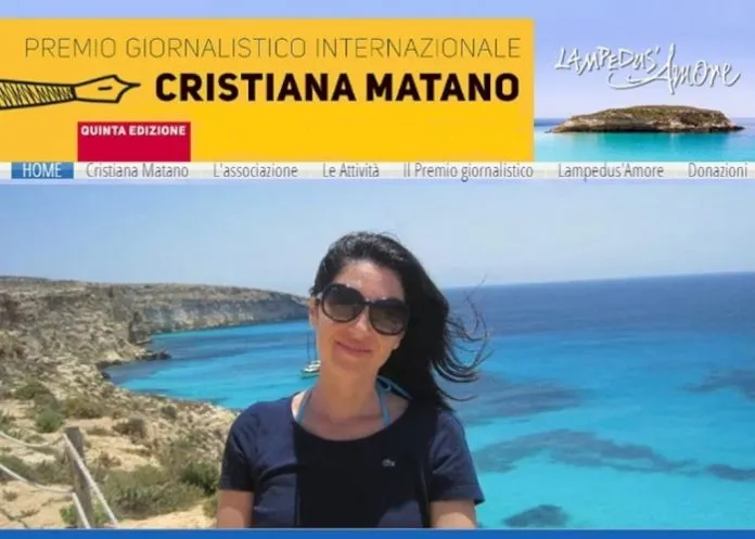 locandina premio giornalista Cristina Matano