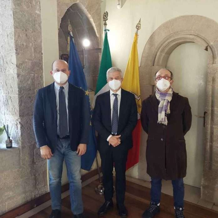 Il rettore Massimo Midiri, il giornalista Claudio Zarcone (padre di Norman), il matematico Francesco Tulone