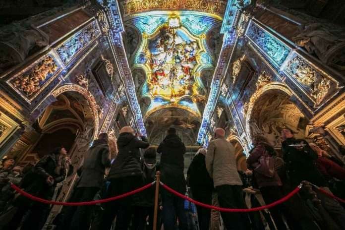 scena video mapping Exstasis